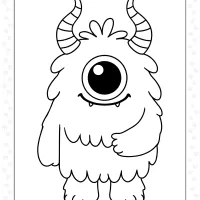 fluffy monster coloring page