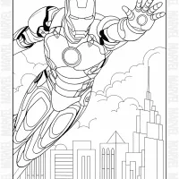 free iron man pdf coloring page