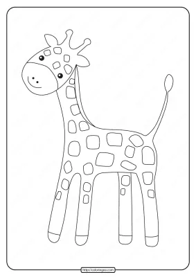 Printable Baby Giraffe Pdf Coloring Page
