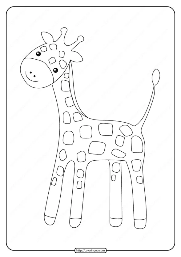 Printable Baby Giraffe Pdf Coloring Page 1 free printable baby giraffe pdf coloring page