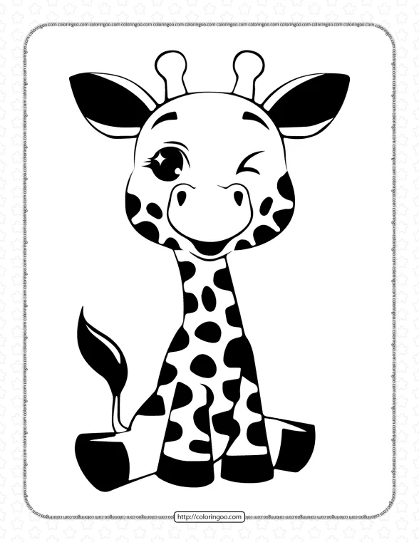 Printable Cute Giraffe Coloring Pages 1 free printable cute giraffe coloring pages