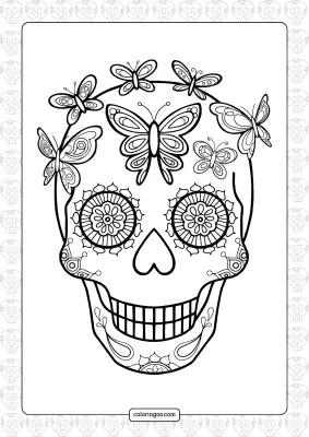 Free Printable Sugar Skull Coloring Pages
