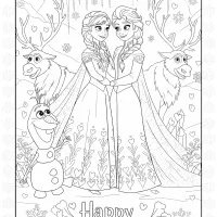 frozen happy valentines day coloring page