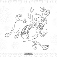 frozen olaf sven coloring