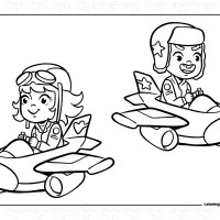 girl and boy on the plane