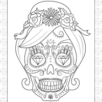 girl sugar skull coloring page