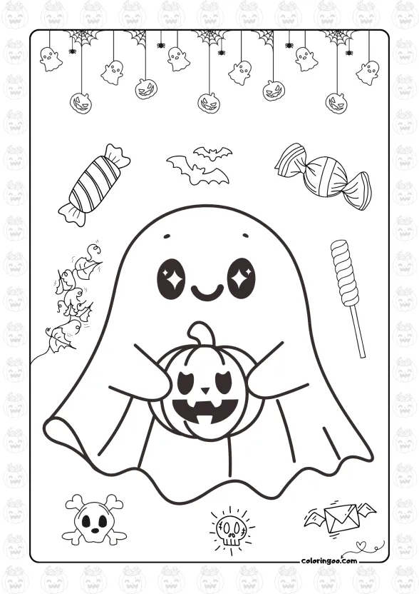 halloween spooky coloring page