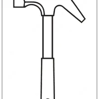 Hammer Outline Coloring Page 1 hammer outline coloring page