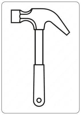 Hammer Outline Coloring Page