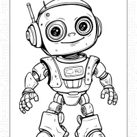 Hand Drawing Robot Coloring Page 6 hand drawing robot coloring page