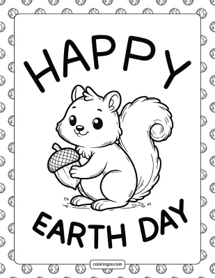 Happy Earth Day Coloring Page