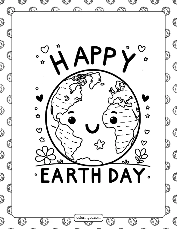 Happy Earth Day Coloring Sheet 1 happy earth day coloring sheet