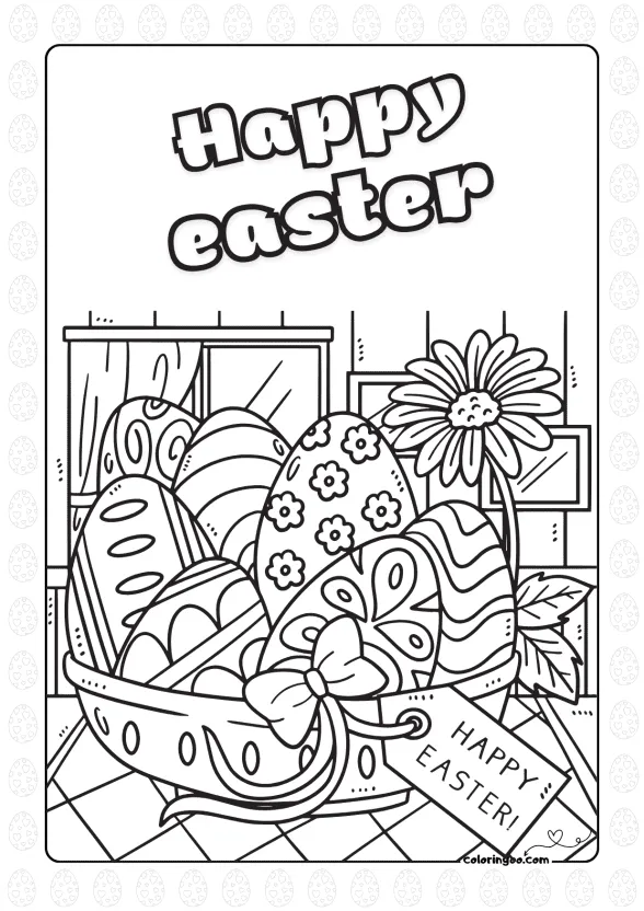 happy easter day coloring book