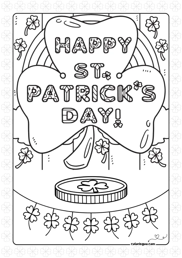 happy st patricks day coloring page