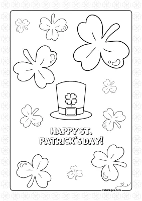 Happy St. Patrick’s Day Pdf Colouring