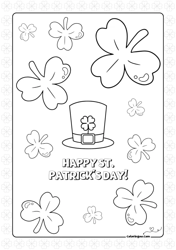 happy st patricks day pdf colouring