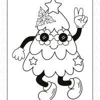 Hippie Christmas Tree Coloring Page 4 hippie christmas tree
