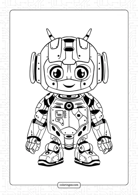 Humanoid Robot Coloring Page