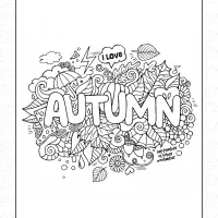 I Love Autumn Coloring Page 11 i love autumn coloring page