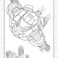 iron man flying coloring page