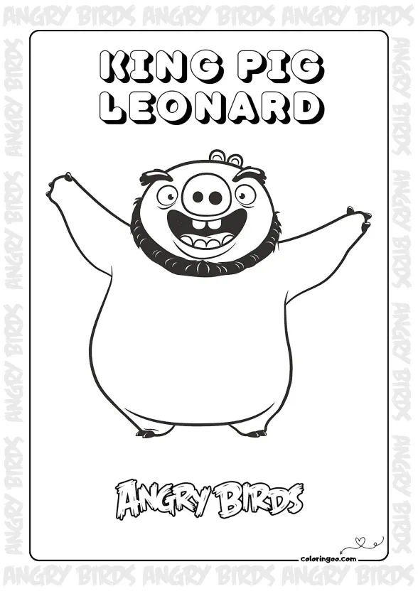 king pig leonard coloring page