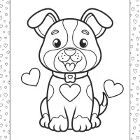 love dog coloring page