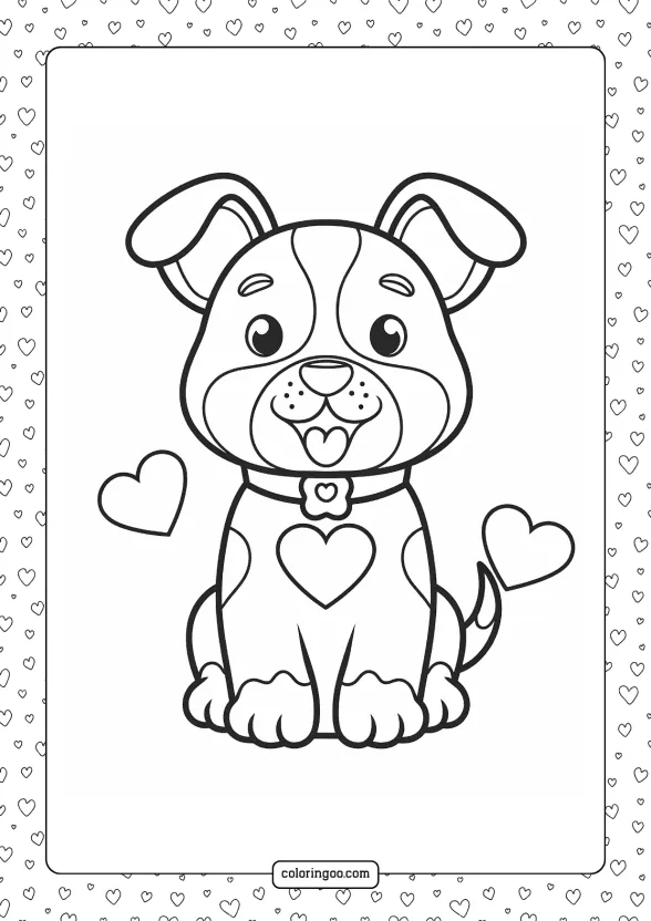 Love Dog Coloring Page 1 love dog coloring page