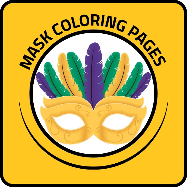 Free Printable Coloring Pages for Kids 154 mask yellow button