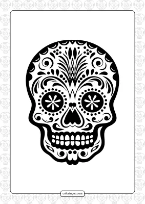 Mexico Sugar Skull Coloring Page