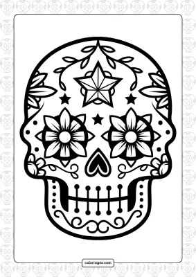 Mexico Sugar Skull Coloring Sheet