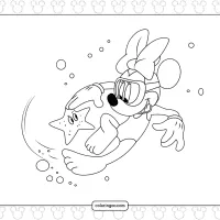 mickey minnie swim coloring page
