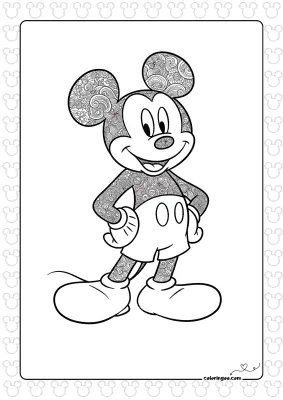 Mickey Mouse Coloring Page for Adults
