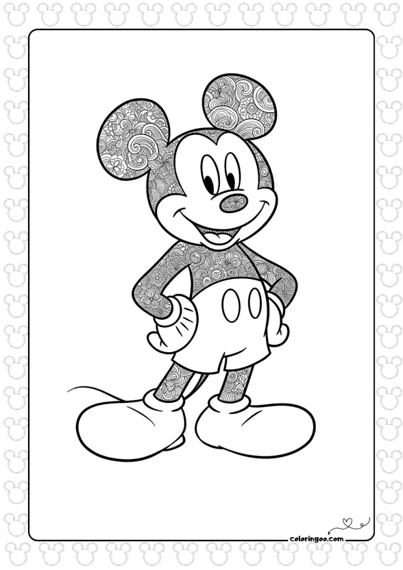 Mickey Mouse Coloring Page for Adults 1 mickey mouse coloring page for adults