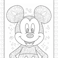 mickey mouse coloring page with ai