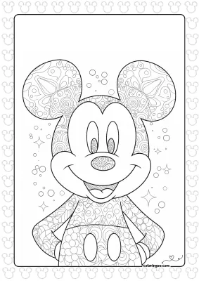 Mickey Mouse Coloring Page with AI