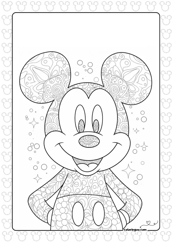 Mickey Mouse Coloring Page with AI 1 mickey mouse coloring page with ai
