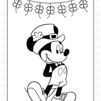 mickey mouse st patricks day colouring