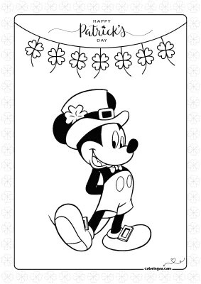 Mickey Mouse St. Patrick’s Day Colouring