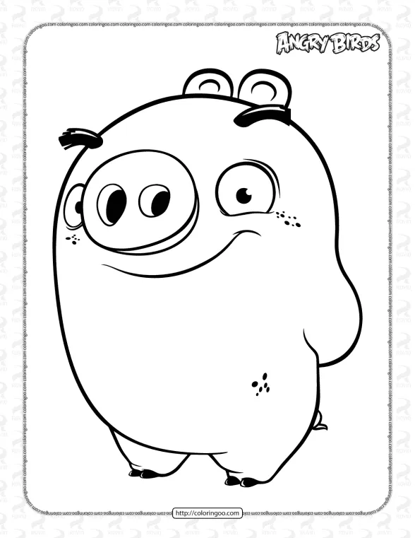 Minion Pig from Angry Birds Coloring Page 1 minion pig from angry birds coloring page