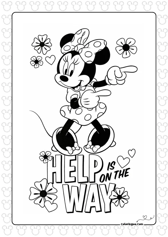 minnie mouse colouring pages