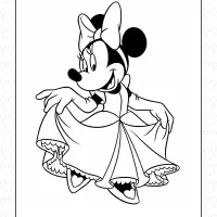 minnie mouse princess coloring page