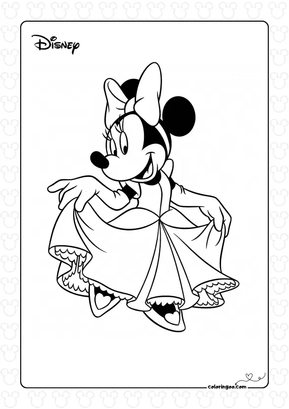Minnie Mouse Princess Coloring Page 1 minnie mouse princess coloring page
