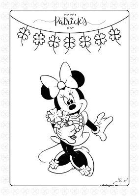 Minnie Mouse St. Patrick’s Day Coloring