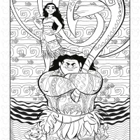moana and maui coloring page