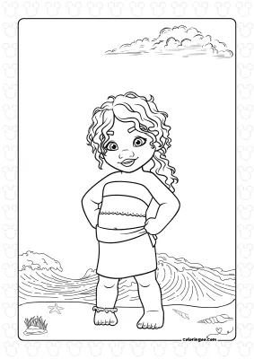 Moana Sister Simea Coloring Page