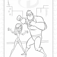 mr incredible and violet coloring page