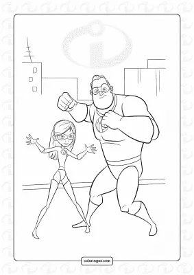 Mr. Incredible and Violet Coloring Page