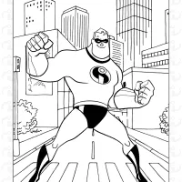 mr incredible coloring page