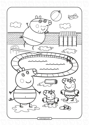 Peppa and Family Friends Swimming