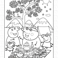 peppa and family having a picnic